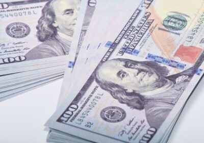 Stacks of US hundred-dollar bills