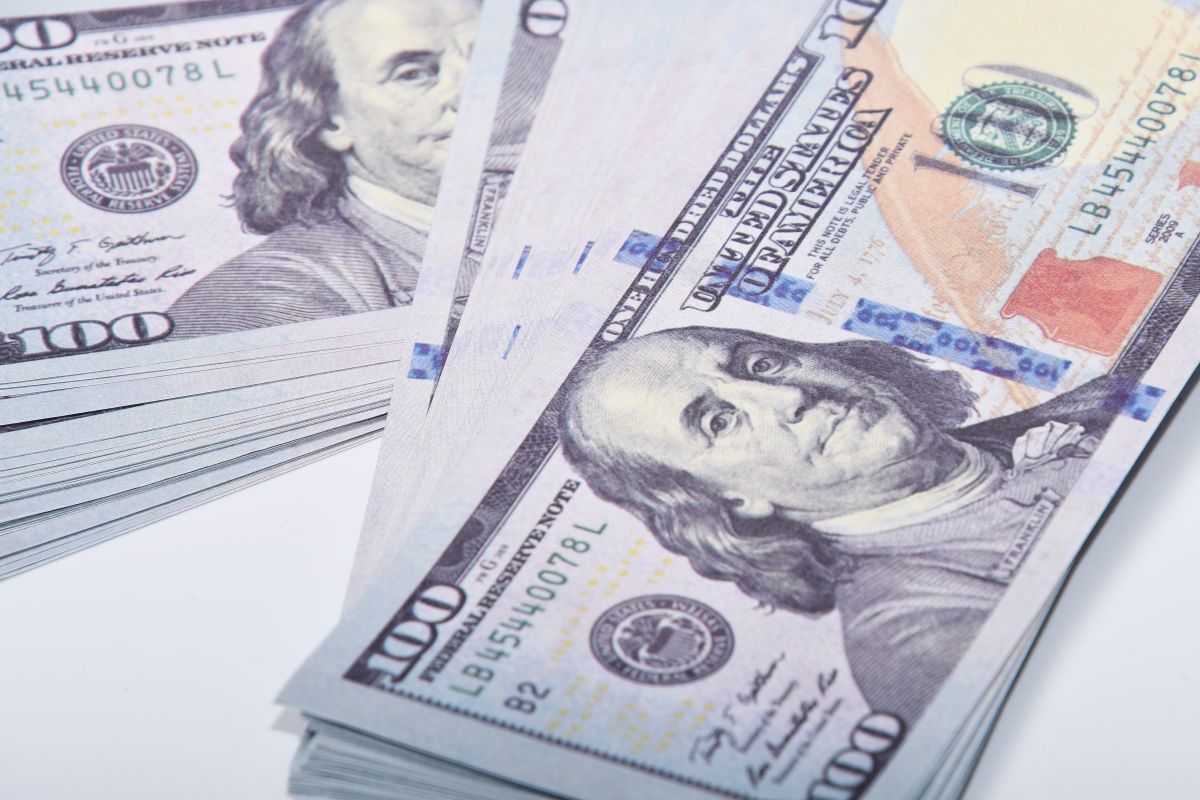 Stacks of US hundred-dollar bills
